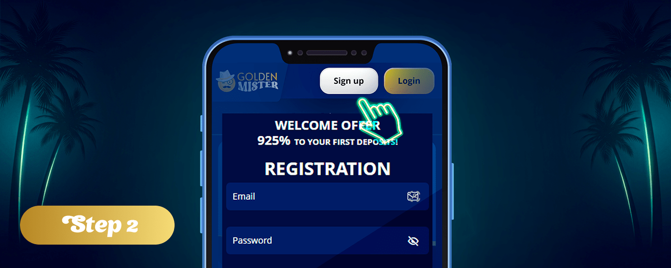 To register with Golden Mister UK, open the registration form