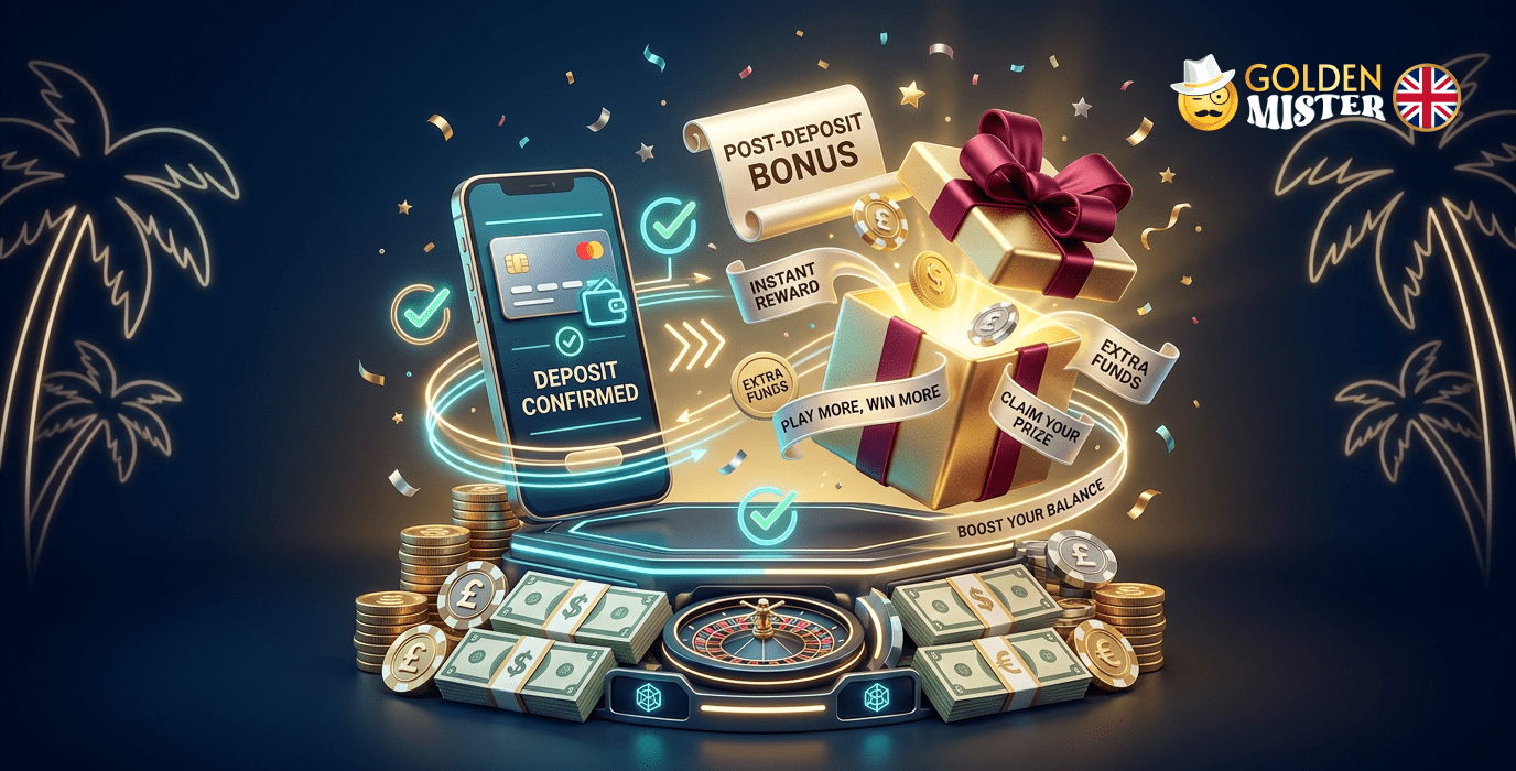 you can get a bonus after a deposit at Golden Mister UK casino