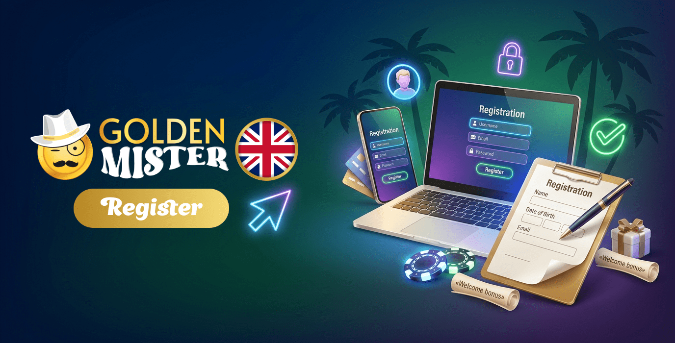 Registration in Golden Mister UK is easy in a couple of steps