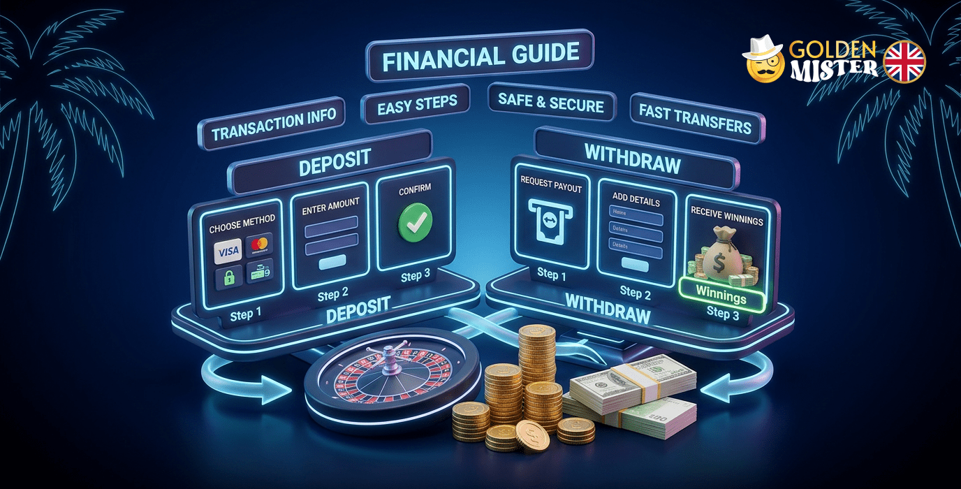 You can make deposits and withdrawals in Golden Mister UK in a couple of steps