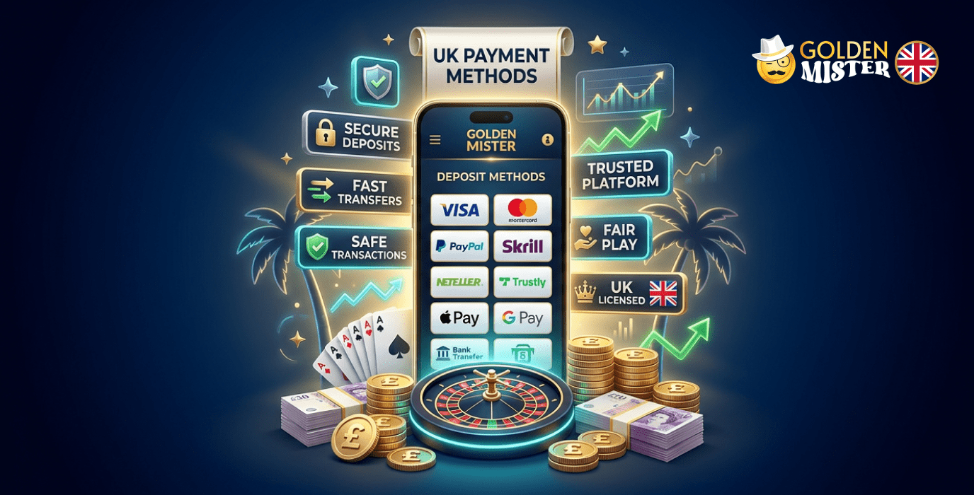 The casino supports different payment methods in Golden Mister UK